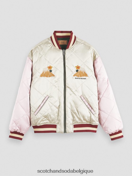 vêtements Scotch & Soda blouson aviateur en satin brodé- Scotch and Soda outlet combiner un 6BZRBF559