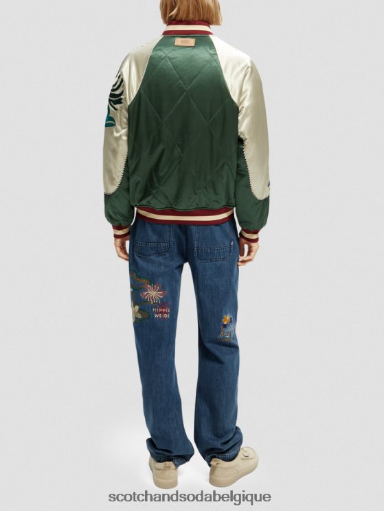 vêtements Scotch & Soda blouson aviateur en satin brodé- Scotch and Soda outlet combiner un 6BZRBF559