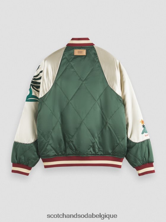 vêtements Scotch & Soda blouson aviateur en satin brodé- Scotch and Soda outlet combiner un 6BZRBF559