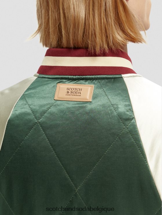vêtements Scotch & Soda blouson aviateur en satin brodé- Scotch and Soda outlet combiner un 6BZRBF559