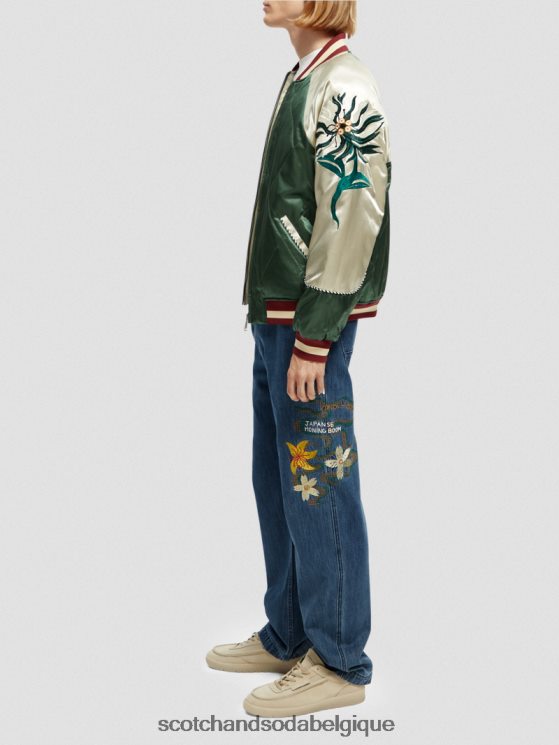 vêtements Scotch & Soda blouson aviateur en satin brodé- Scotch and Soda outlet combiner un 6BZRBF559