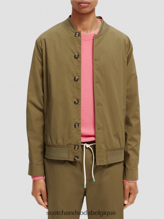 vêtements Scotch & Soda blouson léger en popeline de coton biologique- Scotch and Soda parfum kaki 6BZRBF565