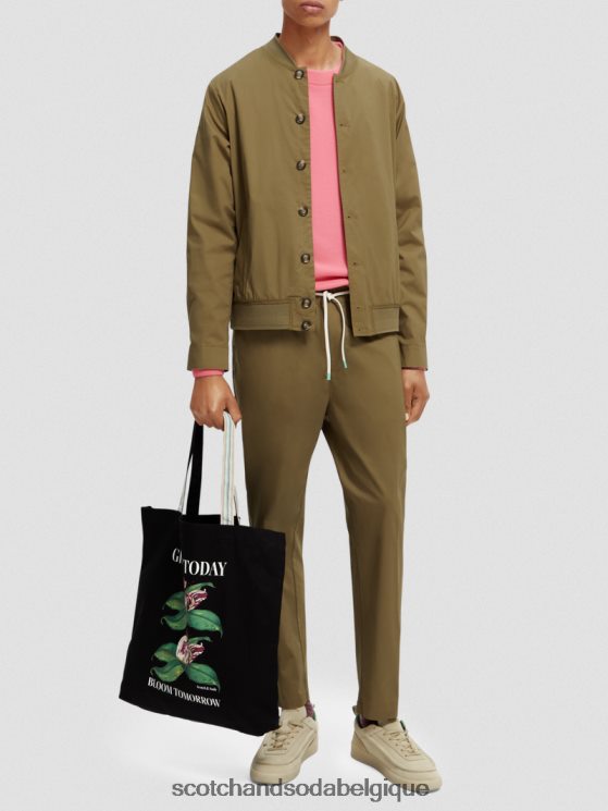 vêtements Scotch & Soda blouson léger en popeline de coton biologique- Scotch and Soda parfum kaki 6BZRBF565