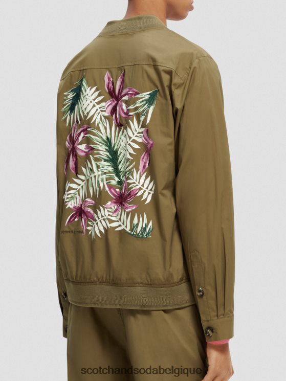 vêtements Scotch & Soda blouson léger en popeline de coton biologique- Scotch and Soda parfum kaki 6BZRBF565