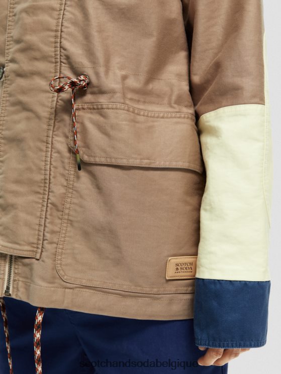 vêtements Scotch & Soda parka color block en coton biologique- Scotch and Soda shop near me combiner un 6BZRBF567
