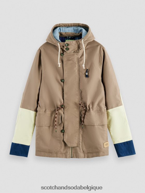 vêtements Scotch & Soda parka color block en coton biologique- Scotch and Soda shop near me combiner un 6BZRBF567