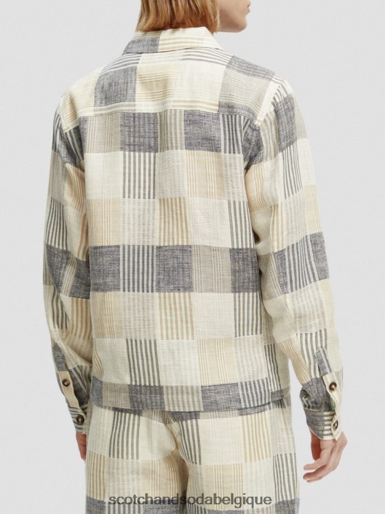 vêtements Scotch & Soda surchemise en jacquard à carreaux- Scotch and Soda outlet chèque bleu 6BZRBF568