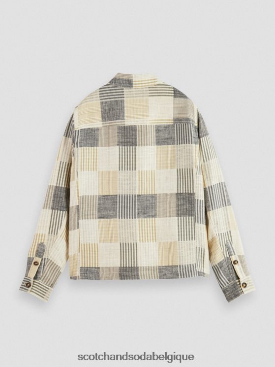 vêtements Scotch & Soda surchemise en jacquard à carreaux- Scotch and Soda outlet chèque bleu 6BZRBF568