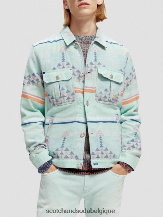 vêtements Scotch & Soda surchemise ikat en denim jacquard- Scotch and Soda Belgique combiner un 6BZRBF560