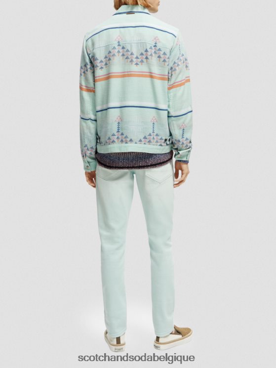 vêtements Scotch & Soda surchemise ikat en denim jacquard- Scotch and Soda Belgique combiner un 6BZRBF560