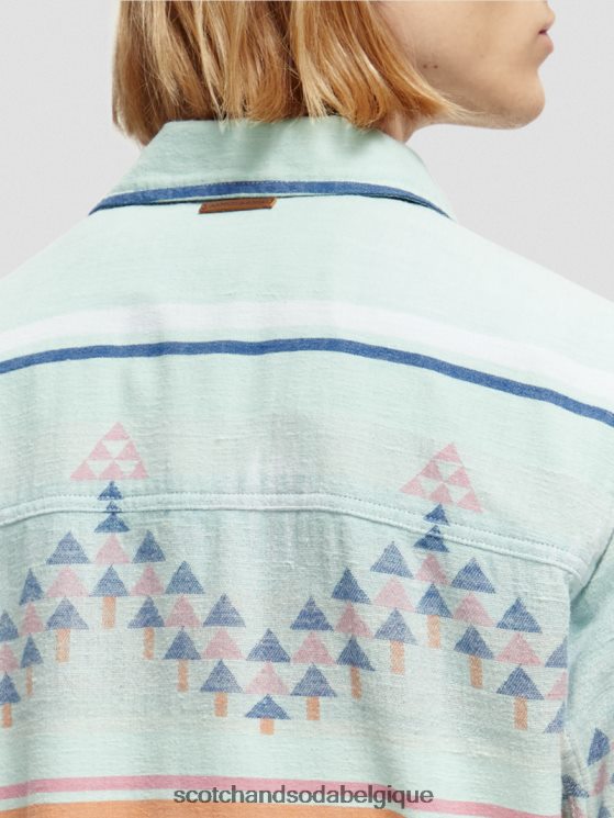 vêtements Scotch & Soda surchemise ikat en denim jacquard- Scotch and Soda Belgique combiner un 6BZRBF560