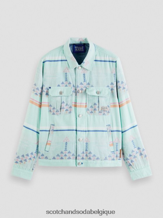 vêtements Scotch & Soda surchemise ikat en denim jacquard- Scotch and Soda Belgique combiner un 6BZRBF560