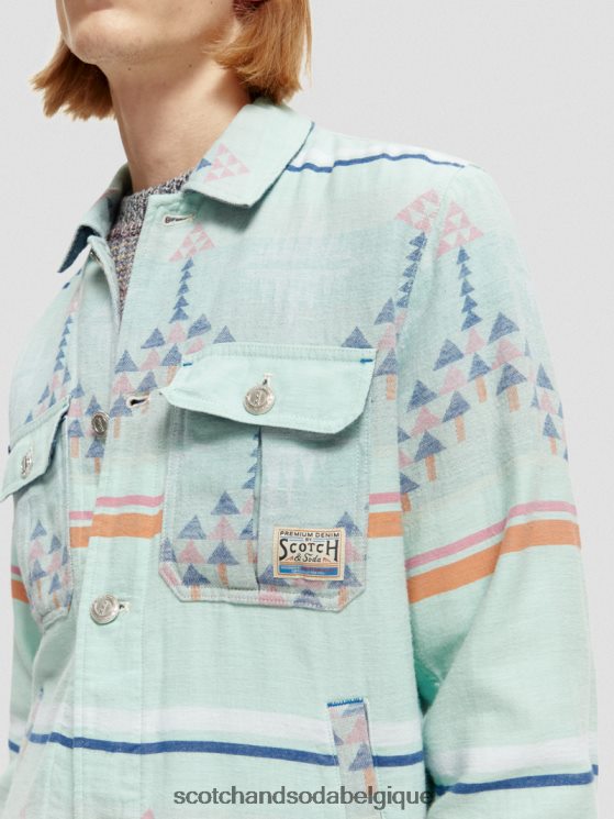 vêtements Scotch & Soda surchemise ikat en denim jacquard- Scotch and Soda Belgique combiner un 6BZRBF560