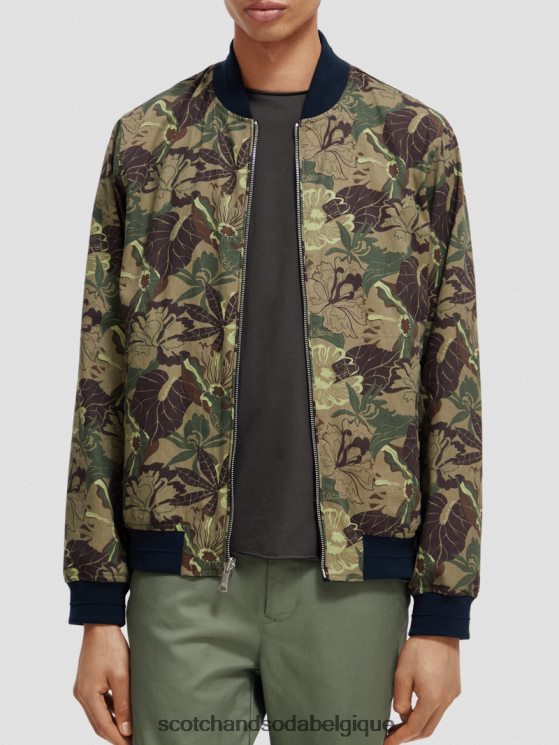 vêtements Scotch & Soda veste bomber réversible- Scotch and Soda Liﾨﾨge fleur marine/armée aop 6BZRBF573