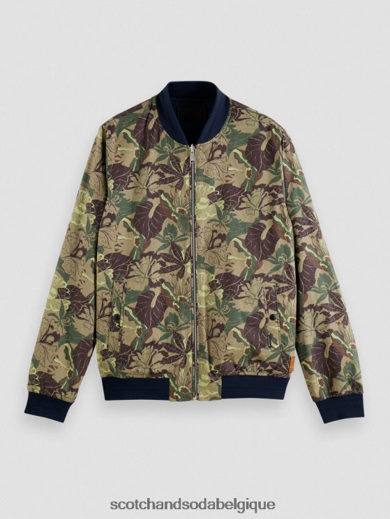 vêtements Scotch & Soda veste bomber réversible- Scotch and Soda Liﾨﾨge fleur marine/armée aop 6BZRBF573