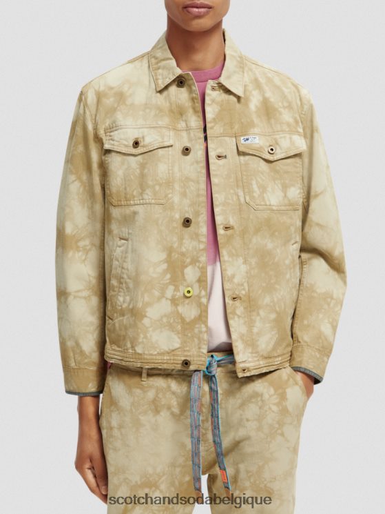 vêtements Scotch & Soda veste camionneur en jean effet tie-dye- Scotch and Soda outlet combo b 6BZRBF577