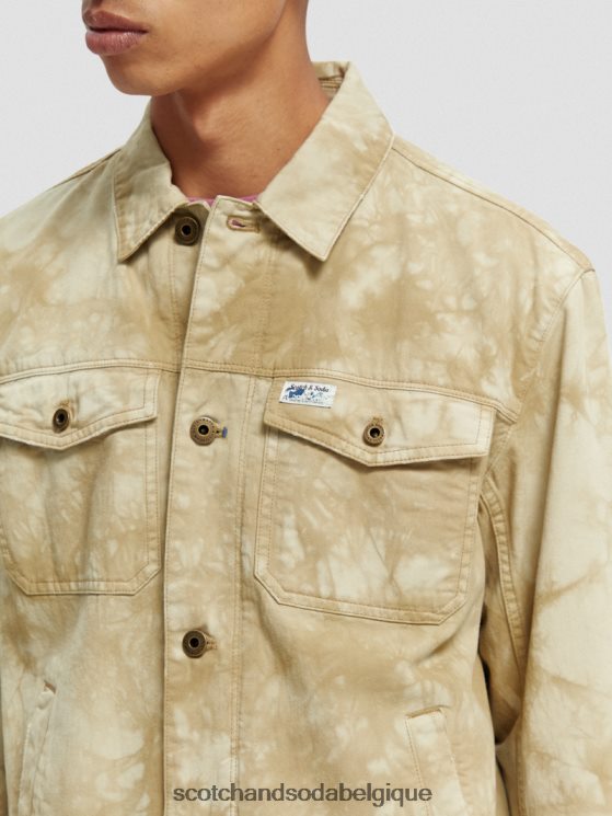 vêtements Scotch & Soda veste camionneur en jean effet tie-dye- Scotch and Soda outlet combo b 6BZRBF577