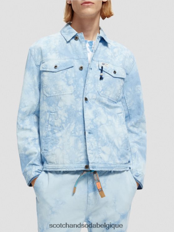 vêtements Scotch & Soda veste camionneur en jean effet tie-dye- Scotch and Soda shop near me combiner un 6BZRBF576