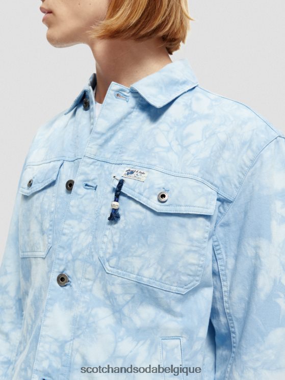 vêtements Scotch & Soda veste camionneur en jean effet tie-dye- Scotch and Soda shop near me combiner un 6BZRBF576