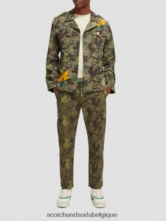 vêtements Scotch & Soda veste militaire imprimée et brodée- Scotch and Soda Namur fleur de l\'armée aop 6BZRBF571