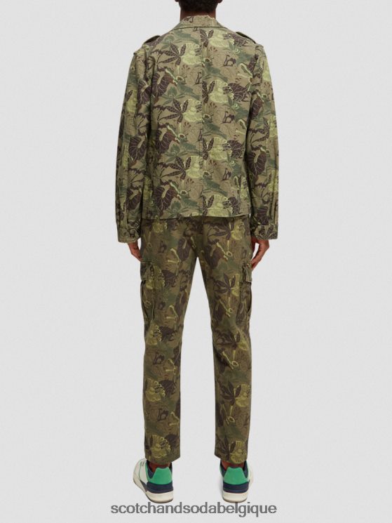 vêtements Scotch & Soda veste militaire imprimée et brodée- Scotch and Soda Namur fleur de l\'armée aop 6BZRBF571