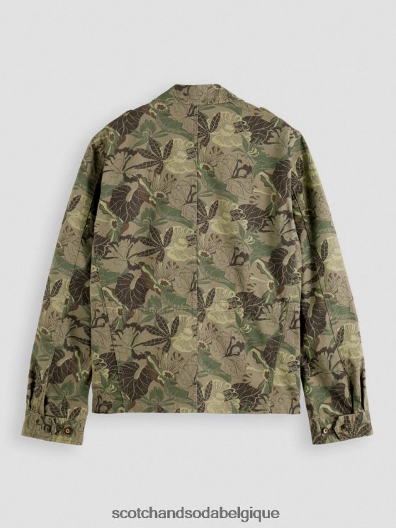 vêtements Scotch & Soda veste militaire imprimée et brodée- Scotch and Soda Namur fleur de l\'armée aop 6BZRBF571