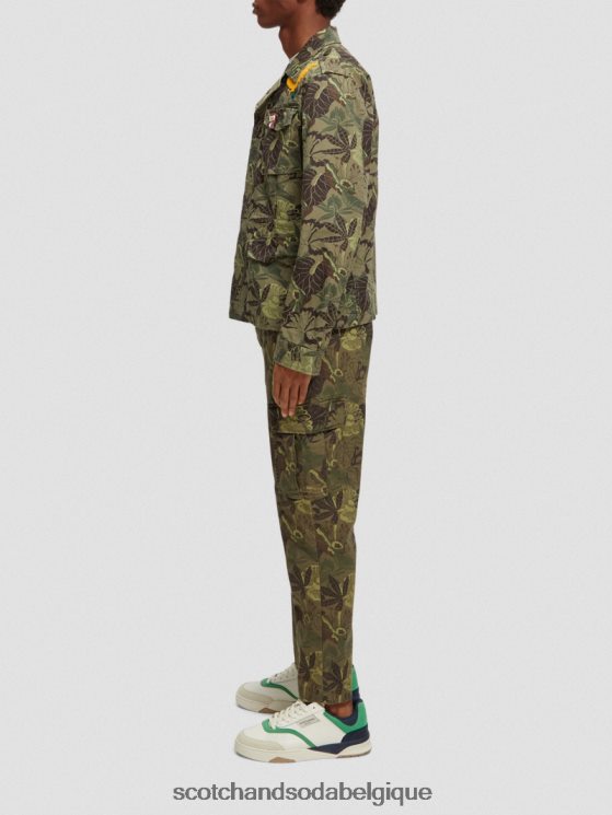 vêtements Scotch & Soda veste militaire imprimée et brodée- Scotch and Soda Namur fleur de l\'armée aop 6BZRBF571