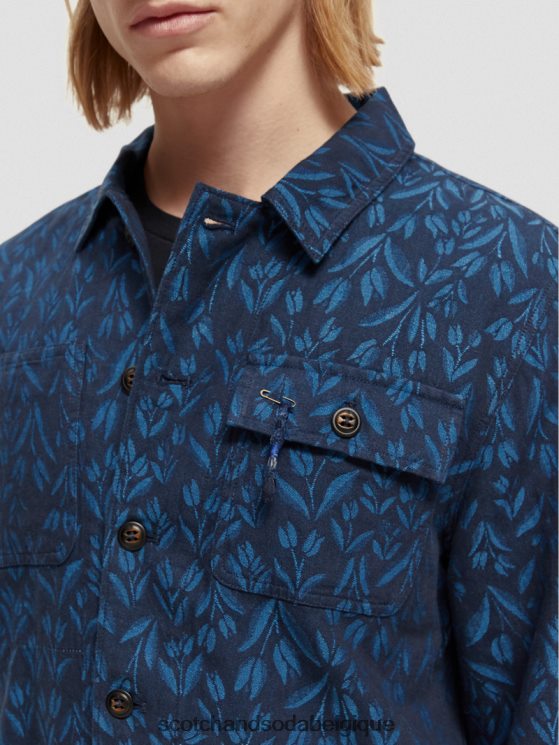 vêtements Scotch & Soda veste utilitaire de travail en jacquard- Scotch and Soda Bruxelles combiner un 6BZRBF570