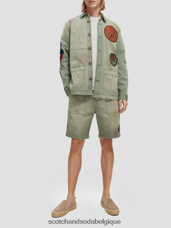 vêtements Scotch & Soda veste utilitaire à patch artistique- Scotch and Soda shop online armée 6BZRBF575