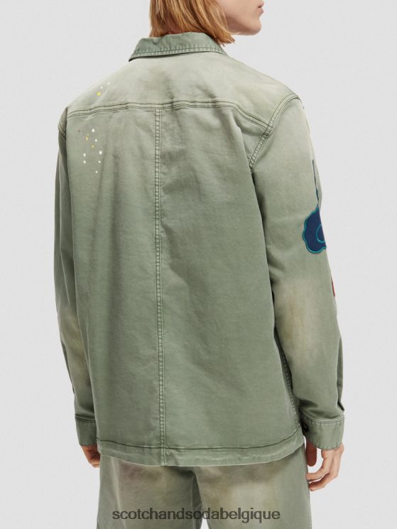 vêtements Scotch & Soda veste utilitaire à patch artistique- Scotch and Soda shop online armée 6BZRBF575