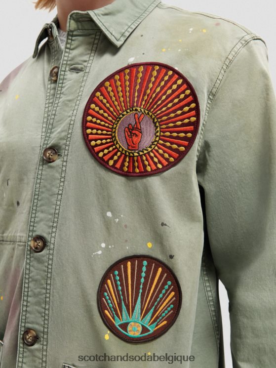vêtements Scotch & Soda veste utilitaire à patch artistique- Scotch and Soda shop online armée 6BZRBF575