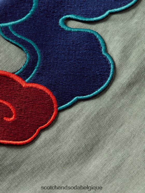 vêtements Scotch & Soda veste utilitaire à patch artistique- Scotch and Soda shop online armée 6BZRBF575
