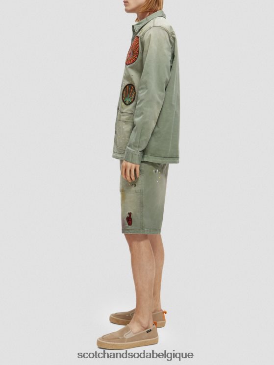 vêtements Scotch & Soda veste utilitaire à patch artistique- Scotch and Soda shop online armée 6BZRBF575